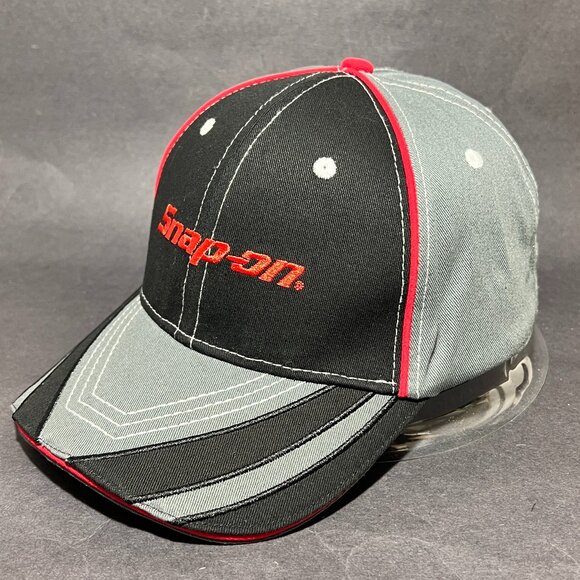 Snap On Tools Strap Back Cap Hat Wild Impact Black Advertising Dad Logo Mens - Picture 2 of 13